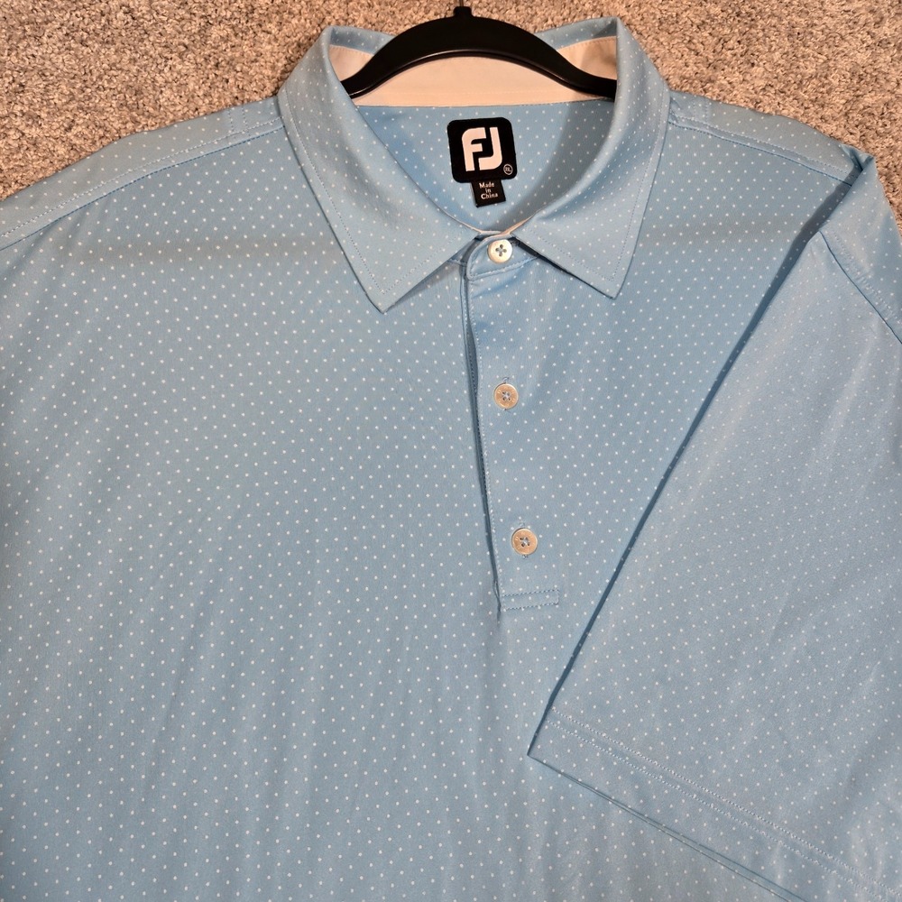 FootJoy golf Polo Mens 2XL Blue Polka Dot